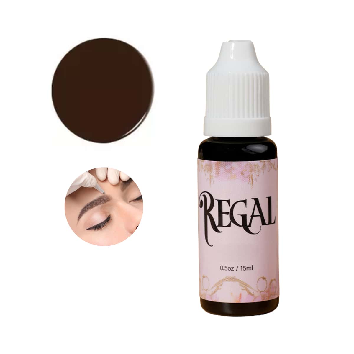 Tinta Para Microblading Cejas y Ojos Regal Ink  15ml - Marrón Chocolate - Ver 1