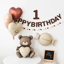 1 Peça Balão de Ursinho Fosco, Carro de Polícia Fosco, Avião Fosco, Decoração de Festa de Aniversário, Balão de Ursinho, Carro de Polícia, Balão de Avião, Ursinho de Pelúcia, Ursinho Fofo, Ursinho Marrom, Dinossauro Fosco, Adequado para Festas de Aniversário, Suprimentos de Festa, Decoração de Festa