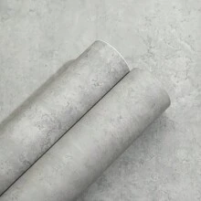 1 Roll Thick Light Gray Cement Self-Adhesive Wallpaper, Self-Adhesive Detachable PVC Wallpaper, Waterproof And Moisture-Proof, Easy To Stick, Suitable For Living Room, Kitchen, Bedroom And Furniture Decoration,Renovation Stickers Peel Wall Panels,Wall Paper, Wallpapers,Spring Decoration Items Refresh Your Home,Rama Decoration Stickers Gifts Birthday Graduation