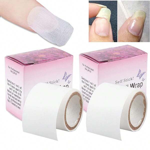 1/2/3 Rolls Nail Repair Glass Fiber Strips, Self-Adhesive, Strong Protection & Reinforcement, Extend Damaged Nails, White Color, Nail Care Tools,Nail Supplies,Nail Tools,Nail Art Tools,Back To School,Nails,Nail Tools For Press On Nails
