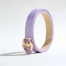 休闲都市女孩风格浣熊金属扣 PU 皮带，适合春夏季 - 紫色 - 查看 5