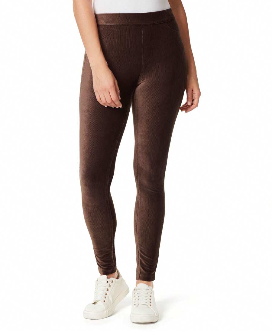 Gloria  Womens Pull On Skinny Corduroy Pant - 棕色 - 查看 1