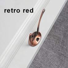 4/6/8/10/12 piezas Gancho doble retro montado en la pared con tornillos para abrigos, bufandas, bolsos, toallas, llaves, sombreros y tazas - Ganchos negros prácticos y elegantes