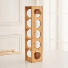 Bottle Rack, Bamboo Rack For Up To 5 Bottles, Kitchen Wine Rack, Storage Cabinet 13.5 X 12 X 53 Cm, 2 Modes To Use: Horizontal, Vertical - 原木色 - 查看 5