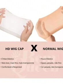 HD Invisible Wig Cap For Lace Wigs With 2 Units - Beige - View 2