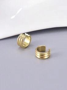 1 Paar Edelstahl Ohrringe in Goldfarbe, personalisiert, Klemm-Ohrringe für nicht-durchlöcherte Ohren, für den täglichen Gebrauch