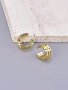 1 Paar Edelstahl Ohrringe in Goldfarbe, personalisiert, Klemm-Ohrringe für nicht-durchlöcherte Ohren, für den täglichen Gebrauch