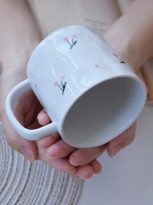 1 件 320 毫升陶瓷杯，可爱情侣咖啡杯，压花波浪奶茶杯，手绘女士办公室早餐杯，适合派对、毕业典礼、婚礼、聚会 - 彩色 - 查看 3