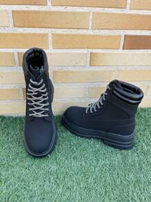 Women's Lace-Up Hiking Boots, Comfort And Performance For Outdoor Adventures, Strength And Durability, Functional And Stylish Design, Hiking - màu đen - Xem 5