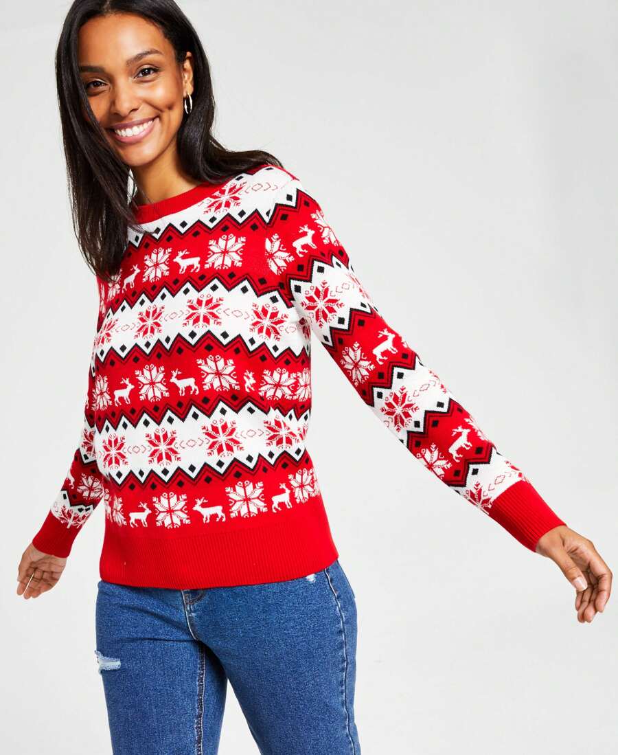 Jersey navideño con diseño de Fair Isle nórdico para mujer de Charter Club