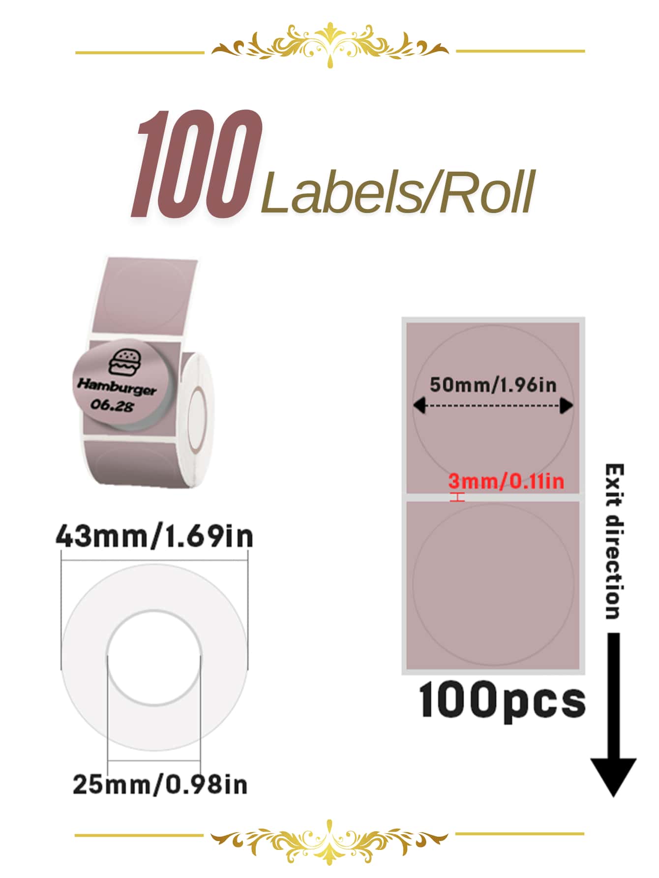 Universeller Etikettenrollenhalter - Passend für 4x6 100x150mm - Kostenloses 3D-Druckmodell