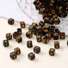 500 pezzi di perline in acrilico vivace da 6 mm con lettere dell'alfabeto - 5 colori, con motivo a lettere quadrate, adatte per gioielli e artigianato fai-da-te, perfette per charm per telefono e design creativo