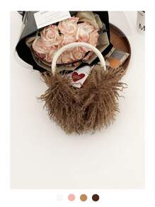 1 件原创可爱时尚耳套，冬季手工制作保暖耳套，个性化女孩毛绒耳套发带多巴胺设计，女士蓬松耳套冬季耳套可爱耳套 - 彩色 - 查看 23