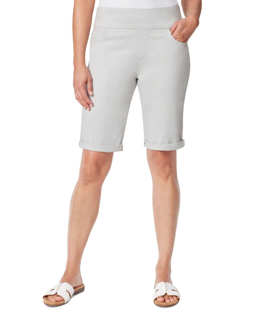 Gloria Vanderbilt Petite Rachel Belted Shorts – 11-Inch Inseam, Cotton Blend, Machine Wash - View #7
