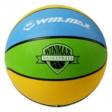 WIN.MAX No. 3 Rubber Basketball, Indoor/Outdoor Game, Wear-Resistant, Color-Block Training Ball, Basketball Equipment - Multicolor - View 1