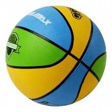WIN.MAX No. 3 Rubber Basketball, Indoor/Outdoor Game, Wear-Resistant, Color-Block Training Ball, Basketball Equipment - Multicolor - View 3
