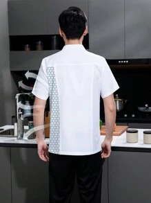 Breathable Chef Jacket With Back Mesh, Soft & Comfortable Moisture Wicking, Durable Unisex Design For Cooking, Baking, Hotel, Restaurant Kitchen, Summer Short Sleeve, Small Size Available For - White - View 9