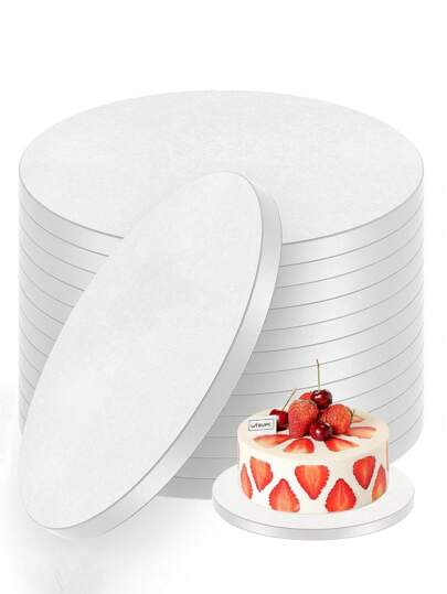 1/2/3/4pcs White Round Cake Boards, 1/2 Inch Thick Sturdy Cake Bases, Cake Platforms, Ideal For Baking DIY Cakes And Pastries, Home Kitchen Baking Accessories