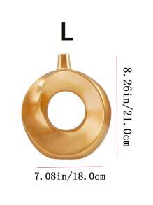 1 件创意简约甜甜圈形花瓶、家居装饰品、婚礼装饰、中心装饰、桌面装饰、派对 - 金色 - 查看 7