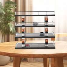 4-Tiers Model Car Display Case, 1/64 Scale Hot Diecast Wheels Display Case Toy Car Storage, Small Parking Garage Diorama Birthday Presents