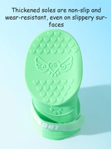 4 件套粉色卡通狗硅胶雨靴，防水宠物鞋，适合金毛猎犬、拉布拉多犬和小型/中型犬 - 粉色 - 查看 7