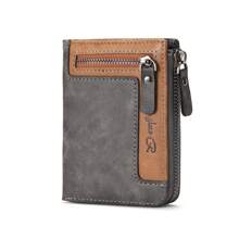1 pieza Cartera de hombre de estilo nuevo, vintage y moda, con cremallera multifuncional, cartera versátil para estudiantes con múltiples compartimentos para tarjetas, regalo para hombres, regalo para el Día de San Valentín