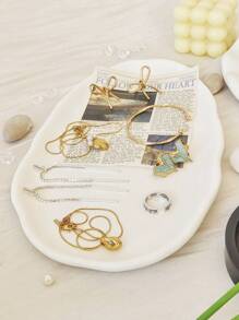 Plaster Jewelry Storage Tray, Photo Props, Jewelry Display Stand, Necklace, Pendant, Cosmetics Staging/Photography Background, Rings Holder Girlfriend Gifts Valentine Day Sun Travel Cool Back To School