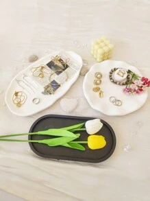 Plaster Jewelry Storage Tray, Photo Props, Jewelry Display Stand, Necklace, Pendant, Cosmetics Staging/Photography Background, Rings Holder Girlfriend Gifts Valentine Day Sun Travel Cool Back To School