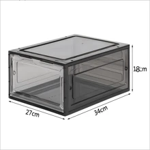 Black, Transparent, Dark Green Acrylic Shoe Box - Black - View 1