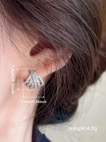 1 par de aretes de perilla con circonita cúbica preciosa para mujer para boda, compromiso, aniversario, joyería, regalo del Día de San Valentín