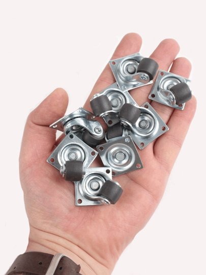 1 Set Mini Swivel Casters, 1/2 Inch Self-Adhesive For Furniture And Kitchen Appliances - Easy Installation With Screws Or Tape