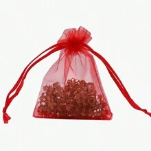 50/100 个红色礼品纱袋，礼品包装袋，适用于派对、节日、糖果、婚礼、情人节、新年、珠宝、饼干、家居装饰 - 彩色 - 查看 16