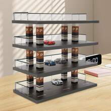 4-Tiers Model Car Display Case, 1/64 Scale Hot Diecast Wheels Display Case Toy Car Storage, Small Parking Garage Diorama Birthday Presents
