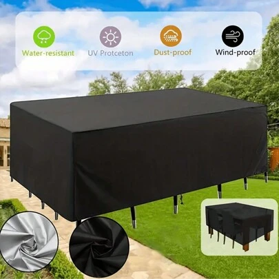 1 件 210D/420D 户外家具罩防水防雨防雪防尘防风防紫外线牛津布花园草坪露台家具罩银色、包、收纳袋、储物袋