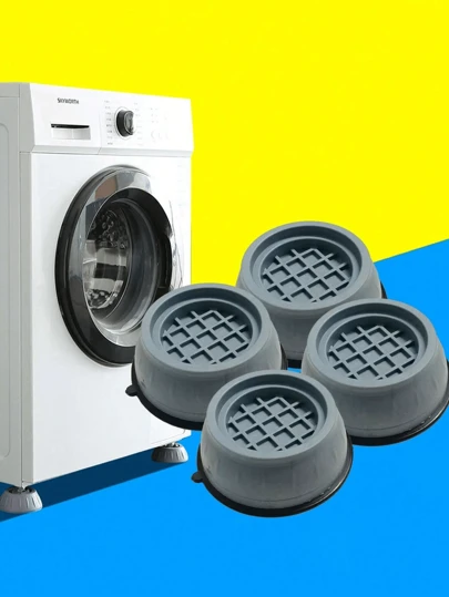 4pcs Anti-Slip Anti-Vibration Thickened Pads, Suitable For Home Appliances Like Refrigerator Washing Machine, High-Quality Rubber Material, Anti-Slip & Quiet