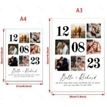 Custom Wedding Anniversary Gift Personalized Couple Family Photo Present Poster Room Home Hallway Decor Wall Painting No Frame Gift Ideas, Valentine's Day, Valentine's Day Decor Waterproof, Anti-Mold Stylish, Adorable, High-Quality Custom, Personalized, Unique Ideal Gifts For Her Boyfriend, Girlfriend, Dad, Mom, Family, Friends, Son, Daughter, School Students, Kids For Anniversaries, For Birthdays School, Office, Home Graduation,Home Refresh - Style 4 - View 3