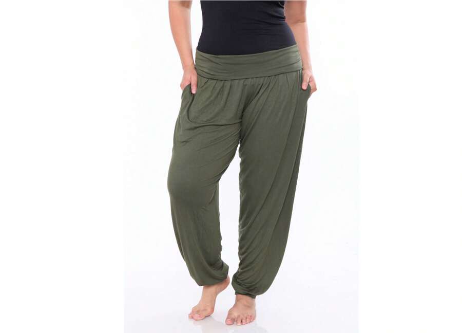 Plus Size Harem Pants - Green - View 1