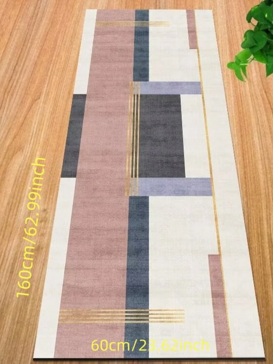 2025 New Modern Style Decorative Crystal Velvet Carpet, Versatile Fashionable Color Block Carpet, Dirt-Resistant Anti-Slip Washable Floor Rug For Living Room, Bedroom, Kitchen, Bathroom - Multicolor - View 1