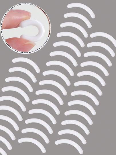 50/5 pezzi Cuscinetti di ricambio per arricciaciglia, cuscinetti in silicone morbido di ricambio per arricciaciglia universali, strisce di cuscino bianco, per trucco, economici, decorazione della stanza, vanità, viaggio, camera da letto, accessori per il trucco, arricciaciglia