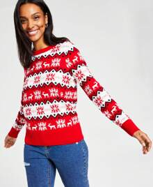Jersey navideño con diseño de Fair Isle nórdico para mujer de Charter Club