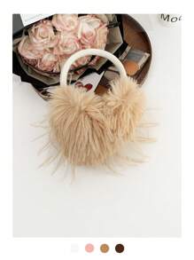 1 件原创可爱时尚耳套，冬季手工制作保暖耳套，个性化女孩毛绒耳套发带多巴胺设计，女士蓬松耳套冬季耳套可爱耳套 - 彩色 - 查看 21