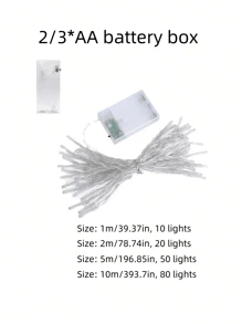 80led-Christmas Lights, LED String Lights, Waterproof Warm White Fairy String Lights, For Indoor And Outdoor Bedrooms, Room Weddings, Backpacks, Christmas Trees, For Living Room, Christmas Trees, Bedroom Wedding Decorations, Christmas Decorations, Holiday Decorations, Birthday Parties, Thanksgiving Decorations, Halloween Decorations, Autumn Decorations, Harvest Day Decorations, Room Decorations, Bedroom Decorations - 彩色 - 查看 6