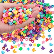 Cuentas perforadas de plástico multicolores a granel estilo Kandi para manualidades, cuentas de arcoíris para el cabello, cuentas de colores para hacer máscaras faciales, suministros para hacer pulseras, collares y joyas DIY
