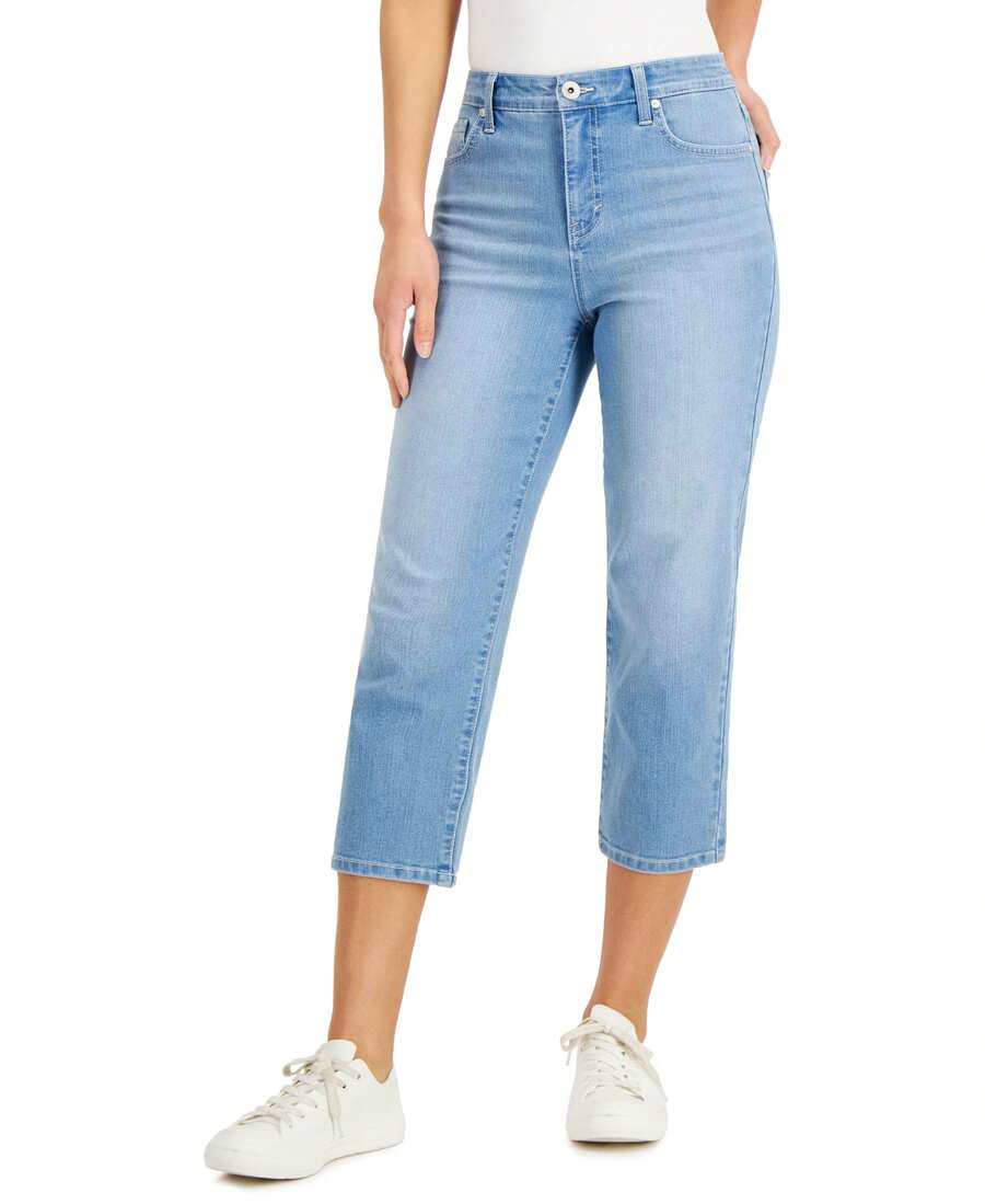 Style & Co Womens High Rise Cropped Jeans - Blossom - View 1