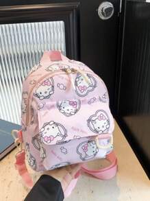 Sanrio Zaino stampato con personaggi dei cartoni animati Hello Kitty, Kuromi, Cinnamoroll, un pezzo, borsa da viaggio casual per donne