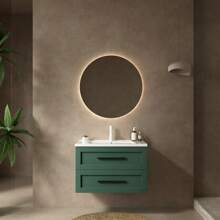 JOVI 14" Wall-Mounted Floating Bathroom Vanity Side Cabinet With A Door And A Shelf, (Suitable For JODI Bathroom Vanity), Green - Green - View 6