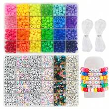 Cuentas perforadas de plástico multicolores a granel estilo Kandi para manualidades, cuentas de arcoíris para el cabello, cuentas de colores para hacer máscaras faciales, suministros para hacer pulseras, collares y joyas DIY