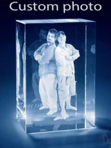 1PC Custom 3D Pet Commemorative Crystal Ornament - Laser Engraved With Photos Of Dogs/Cats, Personalized Mourning Gift. Suitable For Commemorating Pet Deaths, Rainbow Bridge Memorials, And Can Also Be Paired With LED Lamp Holders For Home Decoration. Record Precious Memories With Mao Haizi And Keep Them In Your Heart Forever.