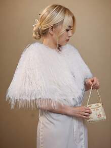 手工厚实保暖披肩，优雅时尚的女士围巾，适合日常穿着，秋冬季