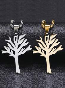 Fashionable & Charming 'Tree Of Life' Stainless Steel Pendant Necklace, Accessory For Boys, Girls, Party Jewelry
